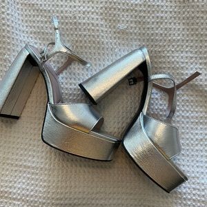 Silver heels - Zara size 38